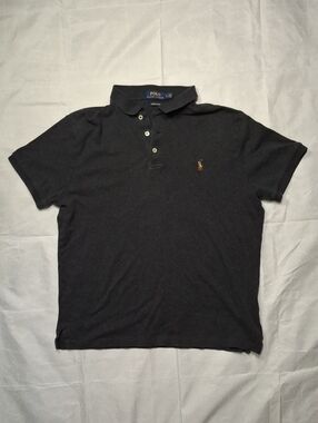 Polo by Ralph Lauren Black Short-Sleeve Mesh Polo with Embroidered Pony